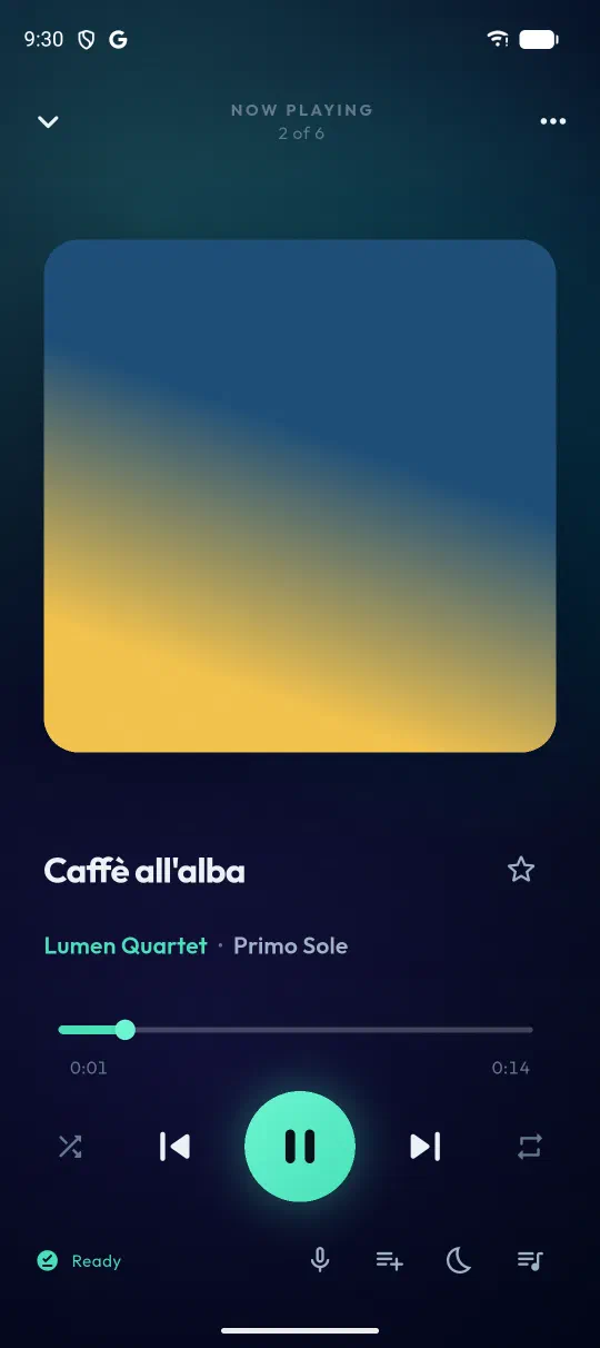 The song that's playing.